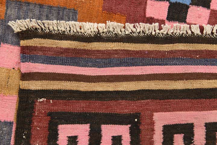 4' 10 x 12' Hand Woven Kilim Fars Wool Runner Rug