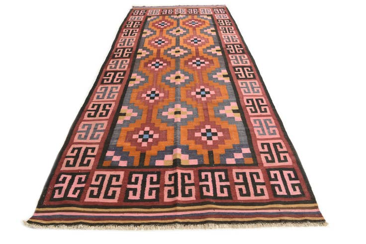 Detail image of 4' 10 x 12' Hand Woven Kilim Fars Wool Runner Rug