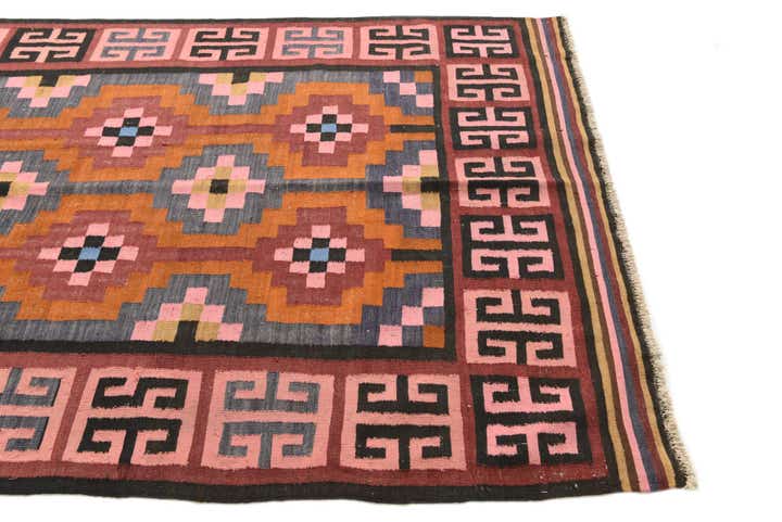 4' 10 x 12' Hand Woven Kilim Fars Wool Runner Rug