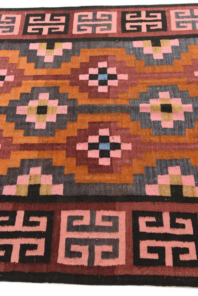 4' 10 x 12' Hand Woven Kilim Fars Wool Runner Rug