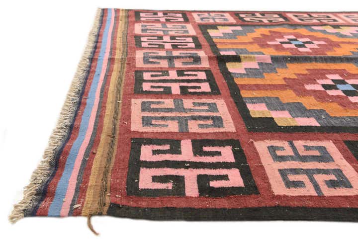 4' 10 x 12' Hand Woven Kilim Fars Wool Runner Rug