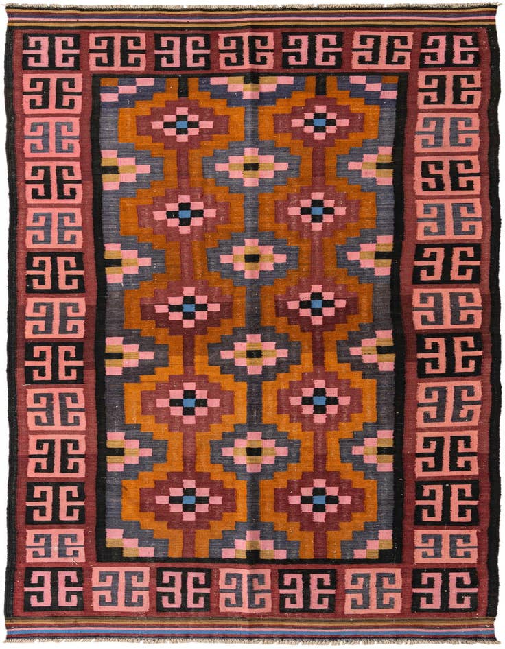 Detail image of 4' 10 x 12' Hand Woven Kilim Fars Wool Runner Rug