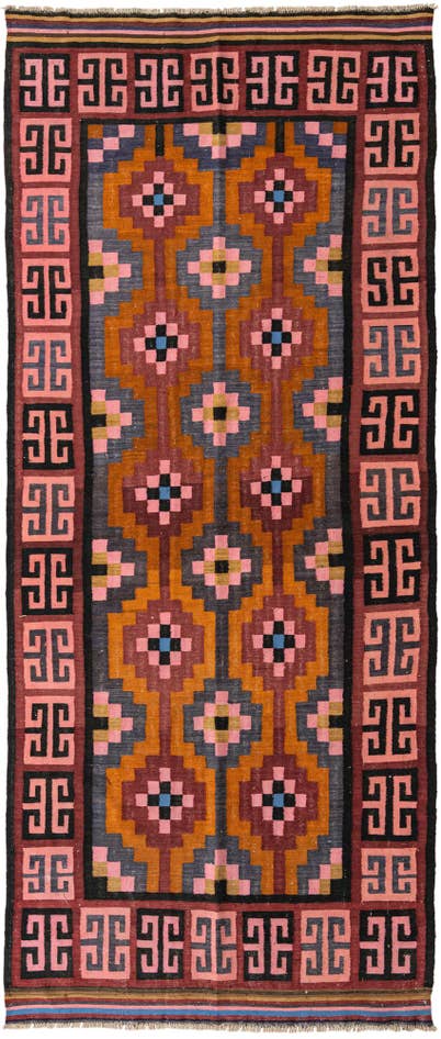 Detail image of 4' 10 x 12' Hand Woven Kilim Fars Wool Runner Rug