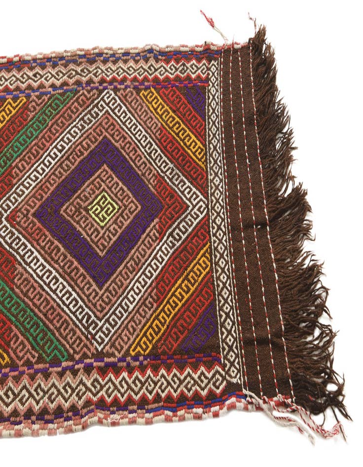 Detail image of 2' 4 x 8' 3  Hand Woven Kilim Fars Wool Runner Rug