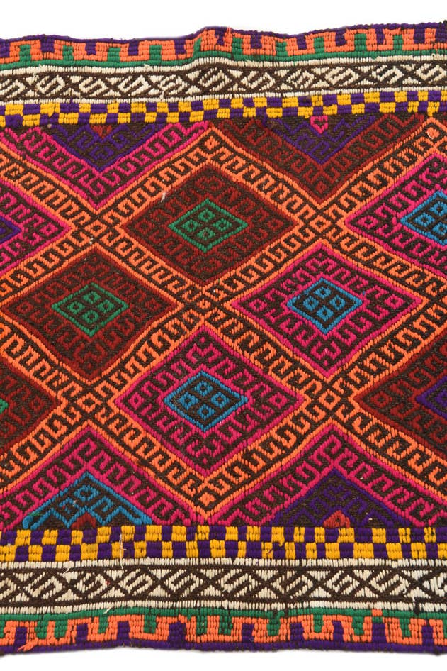 Detail image of 2' 3 x 7' 8 Hand Woven Kilim Fars Wool Runner Rug