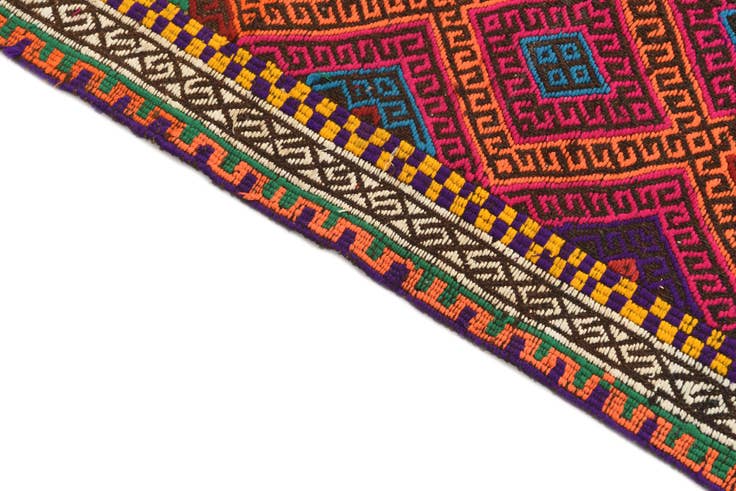 Detail image of 2' 3 x 7' 8 Hand Woven Kilim Fars Wool Runner Rug