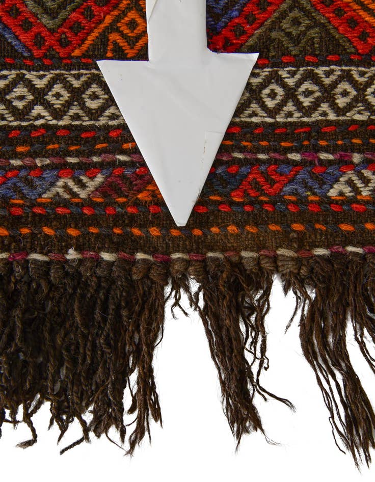 Detail image of 2' 7 x 9' 2 Hand Woven Kilim Fars Wool Runner Rug