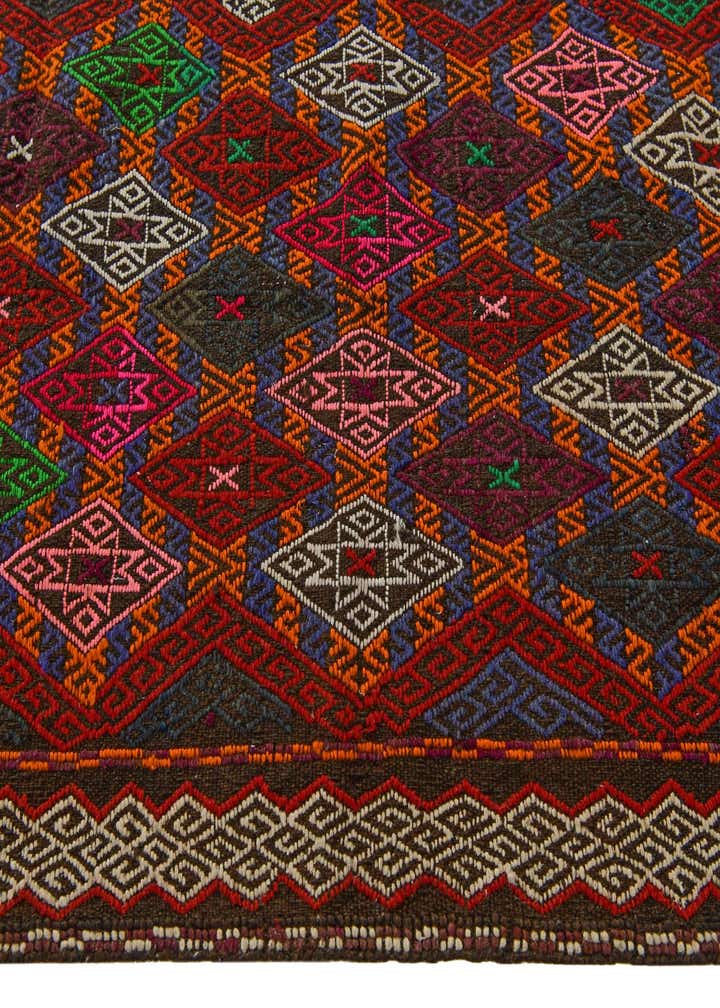 2' 7 x 9' 2 Hand Woven Kilim Fars Wool Runner Rug