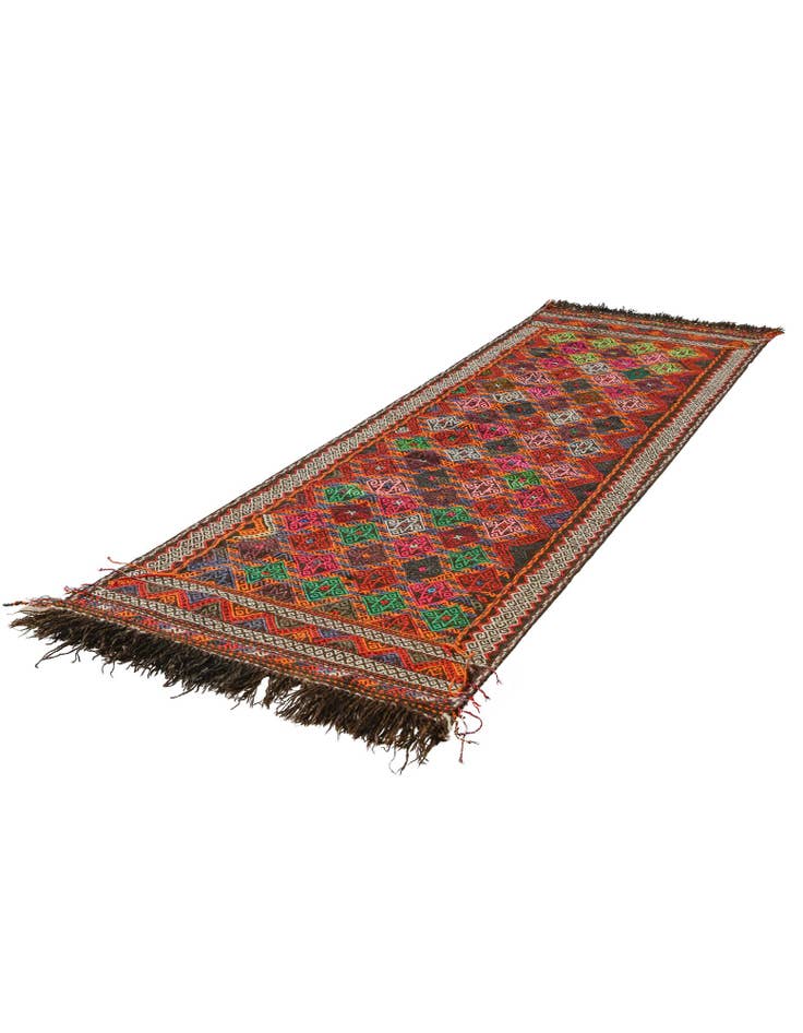 Detail image of 2' 7 x 9' 2 Hand Woven Kilim Fars Wool Runner Rug