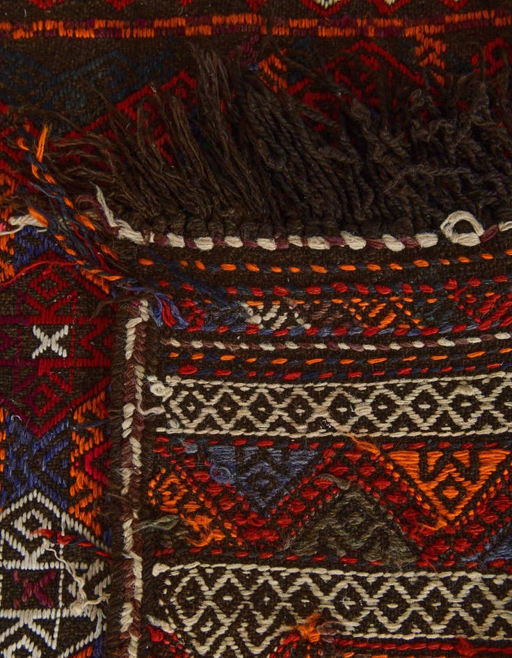 Detail image of 2' 7 x 9' 2 Hand Woven Kilim Fars Wool Runner Rug
