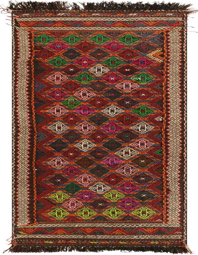 2' 7 x 9' 2 Hand Woven Kilim Fars Wool Runner Rug