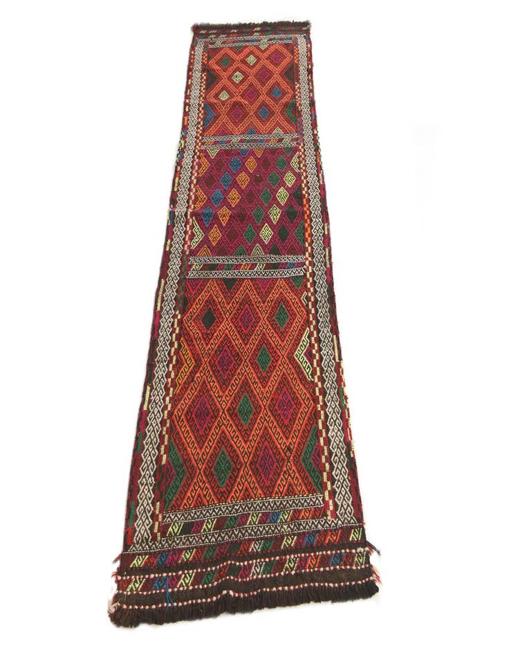 Detail image of 2' 8 x 8' 5  Hand Woven Kilim Fars Wool Runner Rug