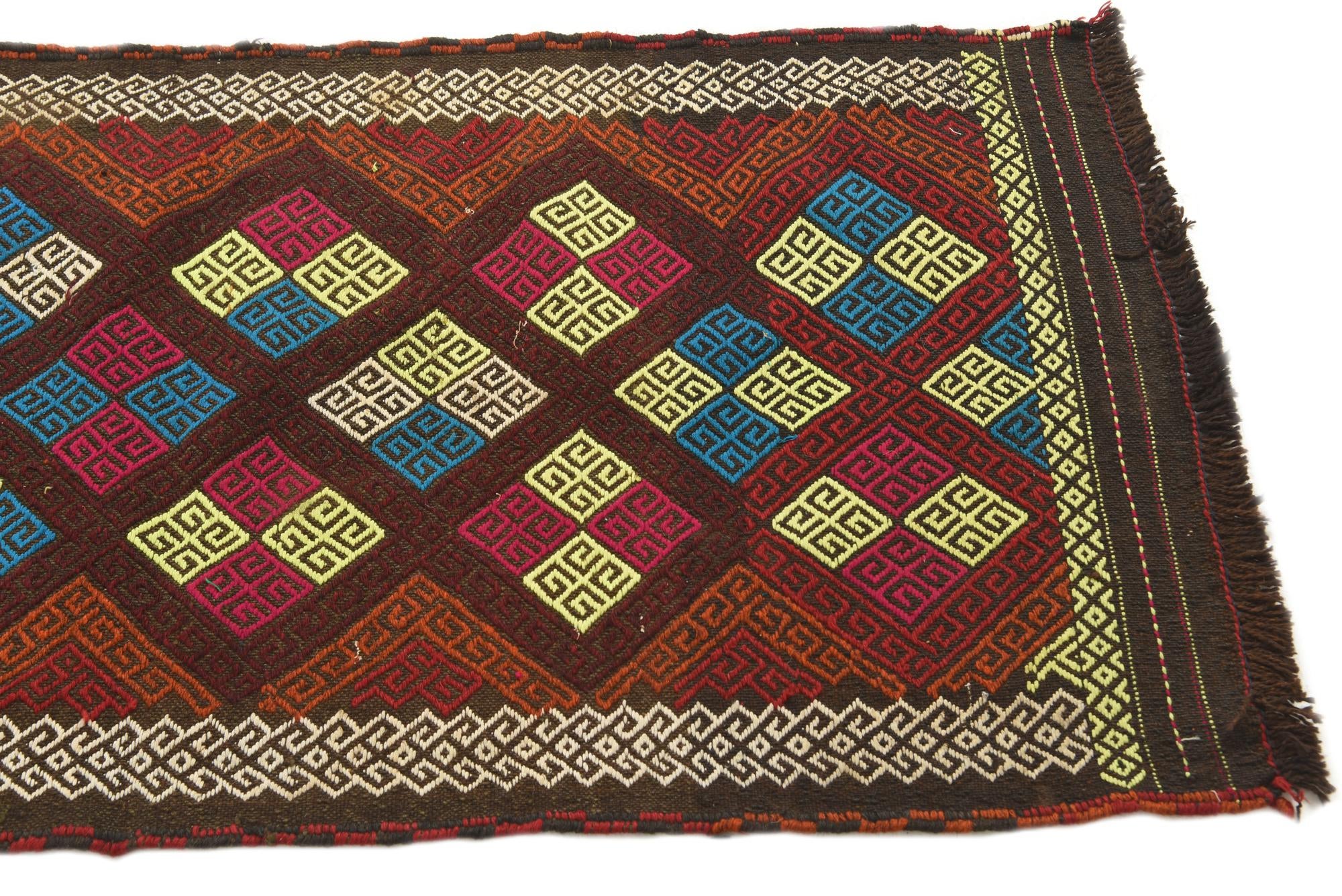 2' 5 x 10' 1 Hand Woven Kilim Fars Wool Runner Rug