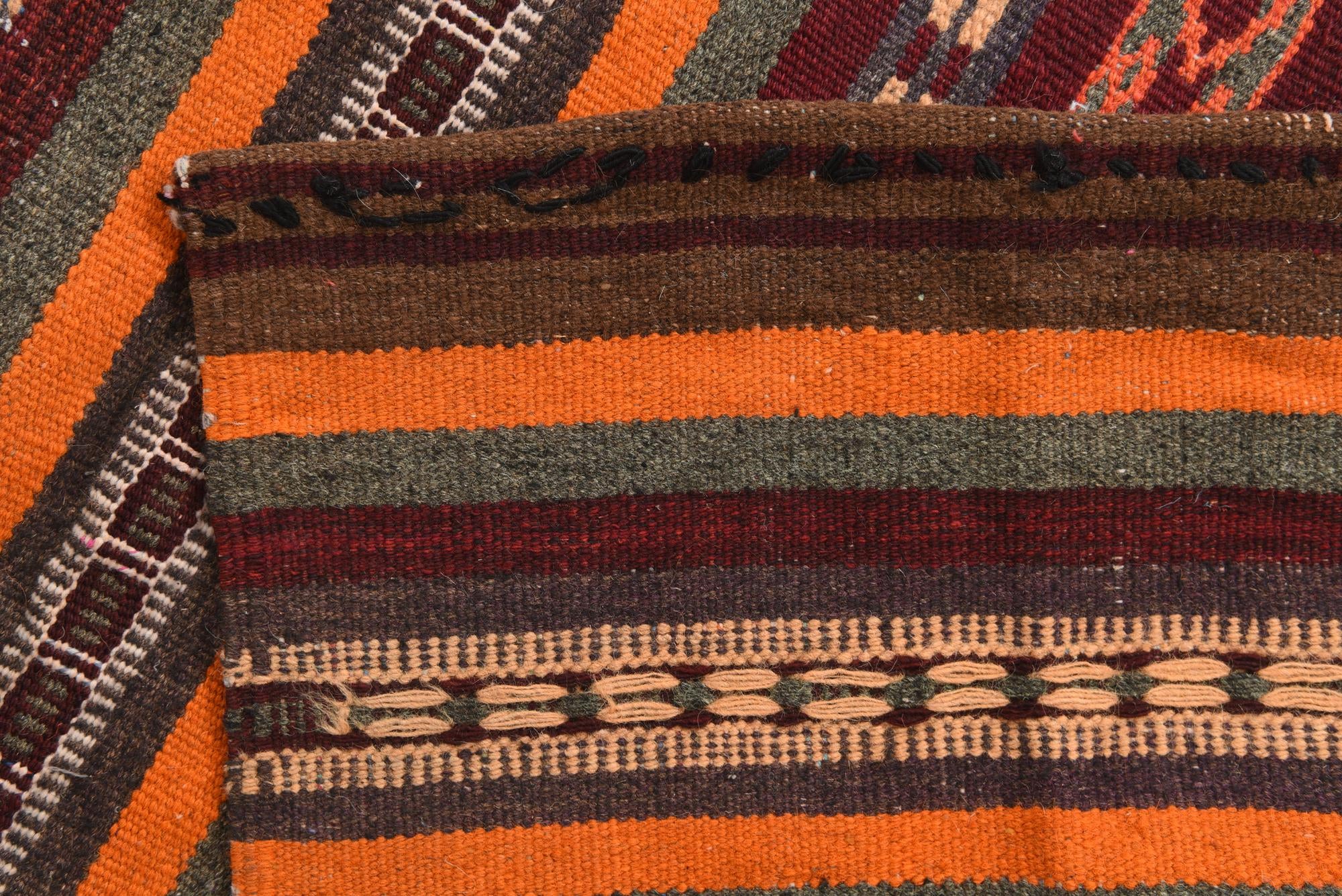 4' 1 x 8' 10 Hand Woven Kilim Fars Wool Runner Rug