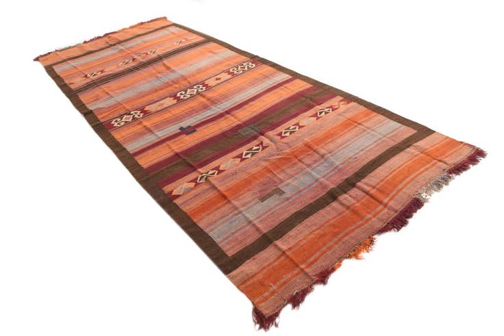 Detail image of 4' 9 x 12' Hand Woven Kilim Fars Wool Runner Rug