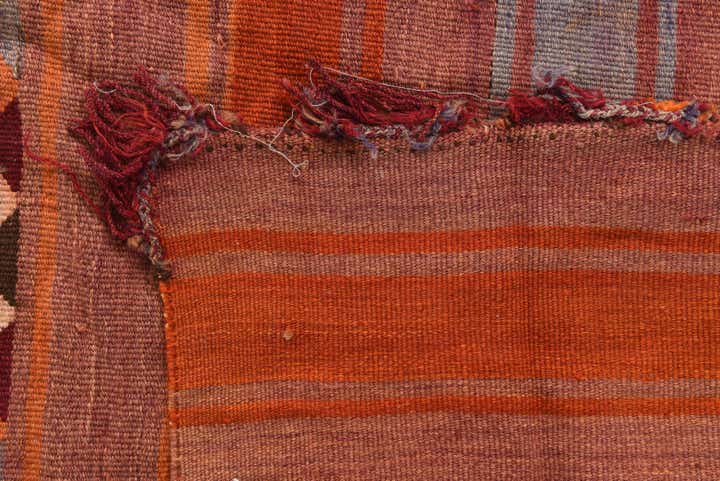 4' 9 x 12' Hand Woven Kilim Fars Wool Runner Rug