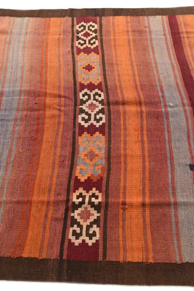 4' 9 x 12' Hand Woven Kilim Fars Wool Runner Rug