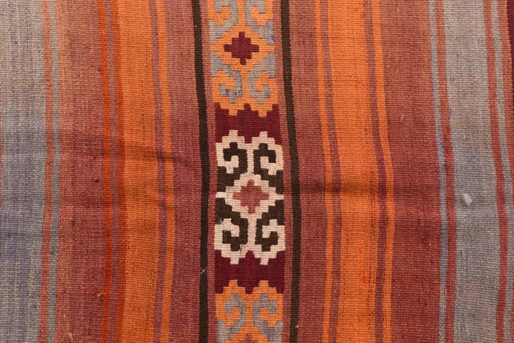 Detail image of 4' 9 x 12' Hand Woven Kilim Fars Wool Runner Rug