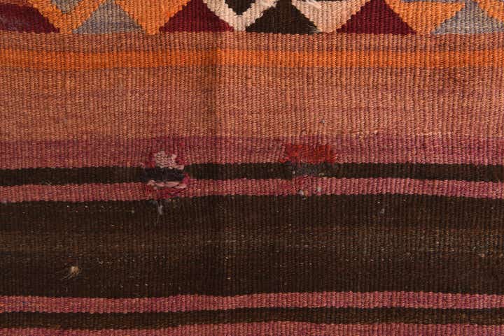 4' 9 x 12' Hand Woven Kilim Fars Wool Runner Rug