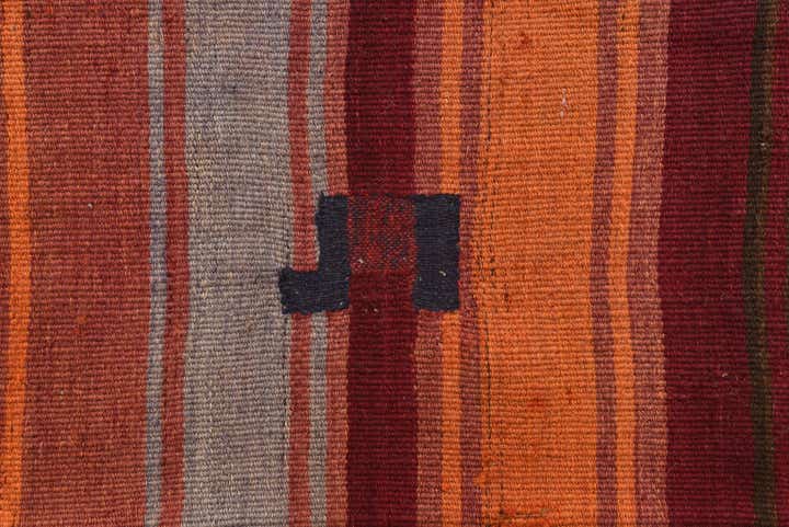 4' 9 x 12' Hand Woven Kilim Fars Wool Runner Rug