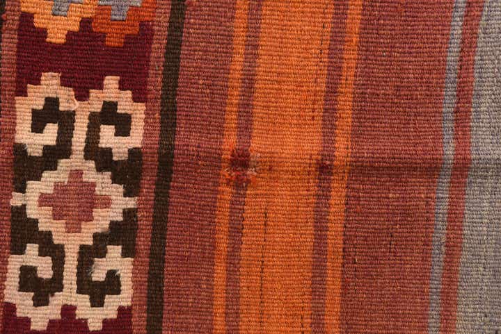 4' 9 x 12' Hand Woven Kilim Fars Wool Runner Rug