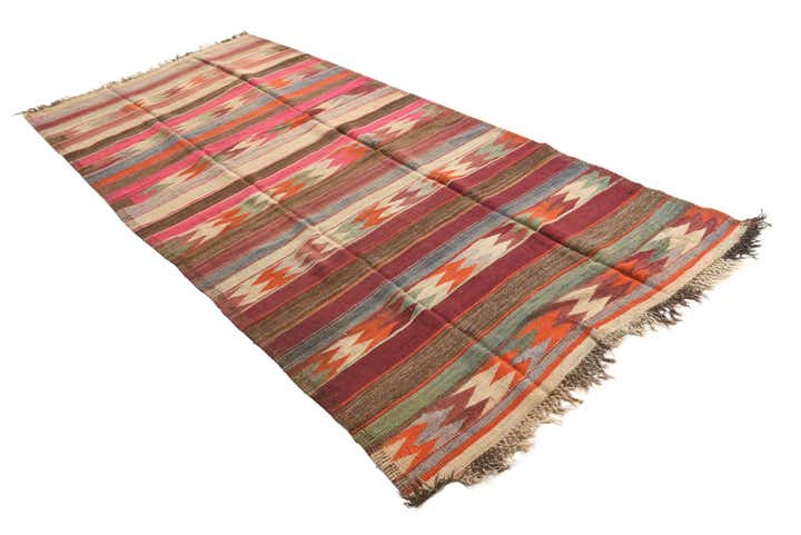 5' x 10' 10 Hand Woven Kilim Fars Wool Runner Rug