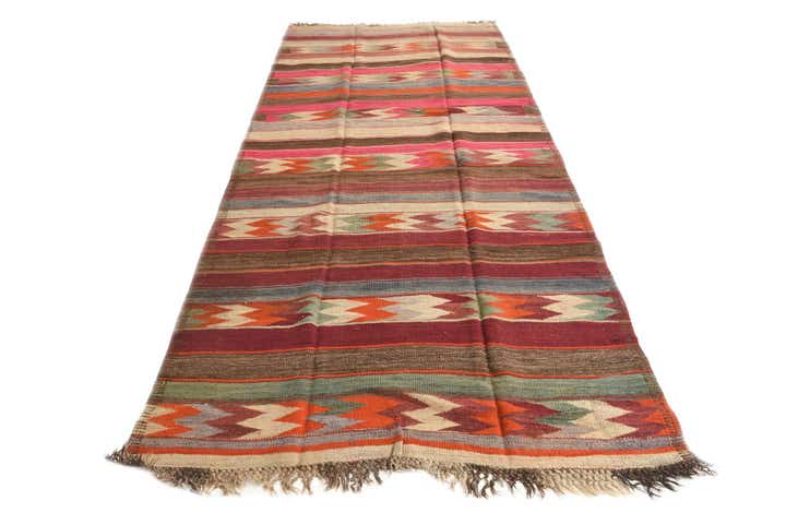 5' x 10' 10 Hand Woven Kilim Fars Wool Runner Rug