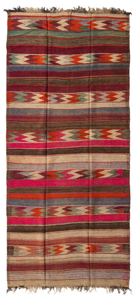 5' x 10' 10 Hand Woven Kilim Fars Wool Runner Rug