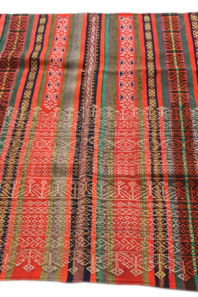 Detail image of 4' 3 x 10' Hand Woven Kilim Fars Wool Runner Rug