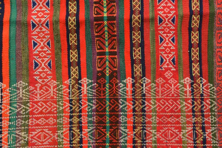 4' 3 x 10' Hand Woven Kilim Fars Wool Runner Rug