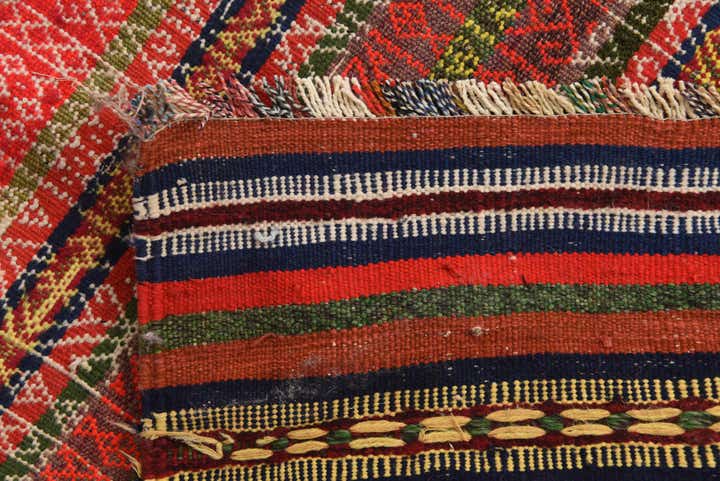 4' 3 x 10' Hand Woven Kilim Fars Wool Runner Rug