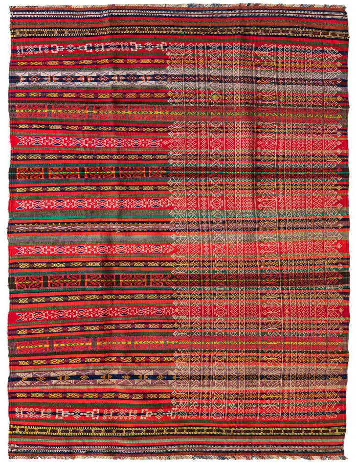 Detail image of 4' 3 x 10' Hand Woven Kilim Fars Wool Runner Rug