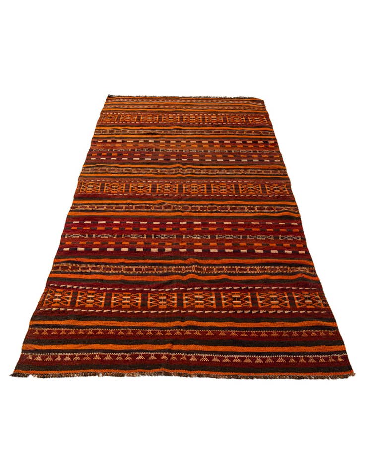 Detail image of 4' 2 x 10' 7  Hand Woven Kilim Fars Wool Runner Rug