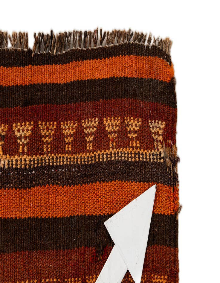 Detail image of 4' 2 x 10' 7  Hand Woven Kilim Fars Wool Runner Rug