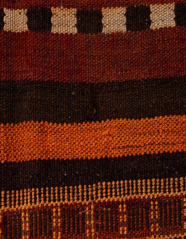 Detail image of 4' 2 x 10' 7  Hand Woven Kilim Fars Wool Runner Rug