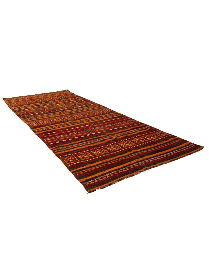 Detail image of 4' 2 x 10' 7  Hand Woven Kilim Fars Wool Runner Rug