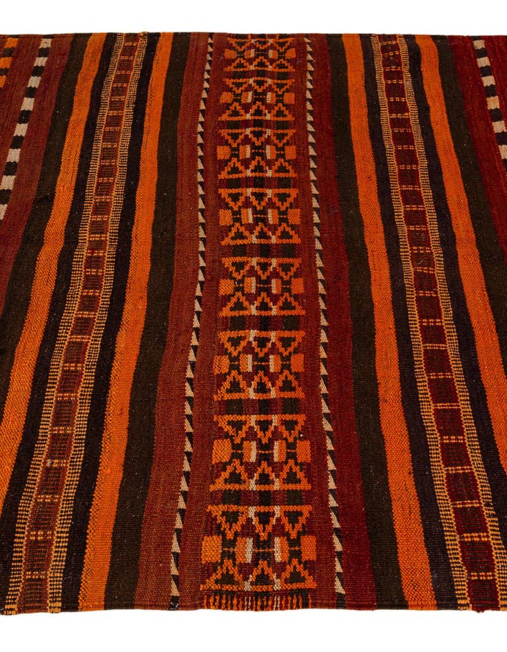 Detail image of 4' 2 x 10' 7  Hand Woven Kilim Fars Wool Runner Rug