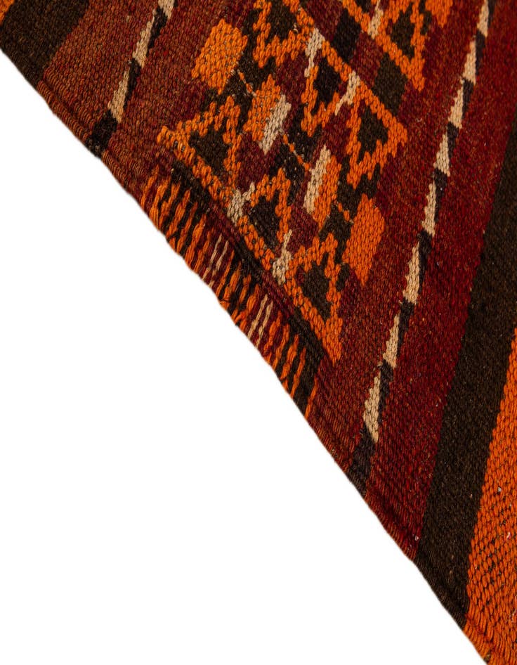 Detail image of 4' 2 x 10' 7  Hand Woven Kilim Fars Wool Runner Rug