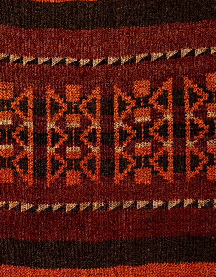 Detail image of 4' 2 x 10' 7  Hand Woven Kilim Fars Wool Runner Rug