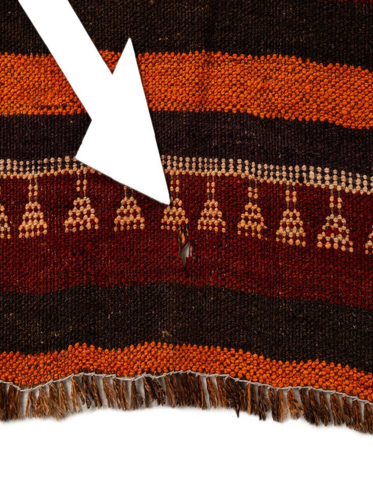 Detail image of 4' 2 x 10' 7  Hand Woven Kilim Fars Wool Runner Rug