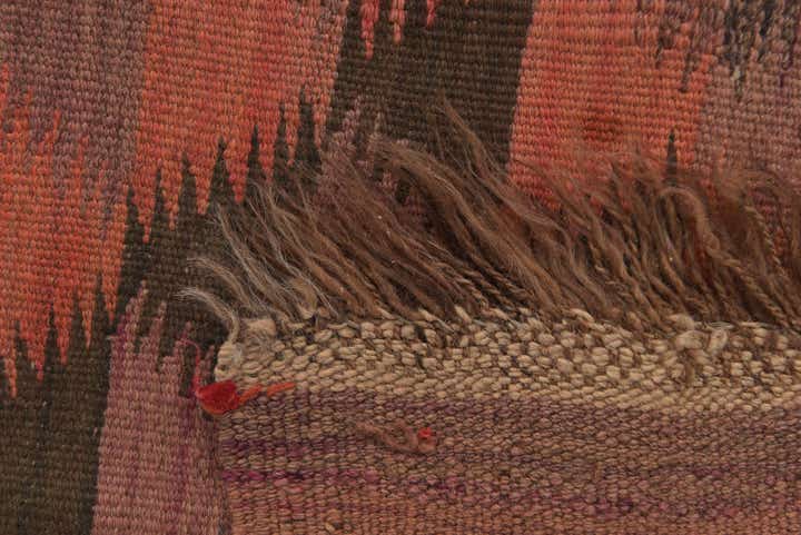 4' 5 x 11' 9 Hand Woven Kilim Fars Wool Runner Rug
