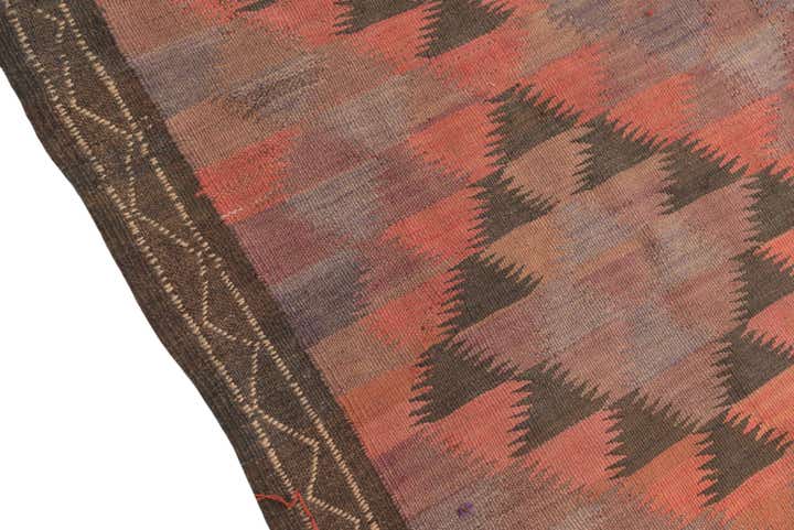 4' 5 x 11' 9 Hand Woven Kilim Fars Wool Runner Rug