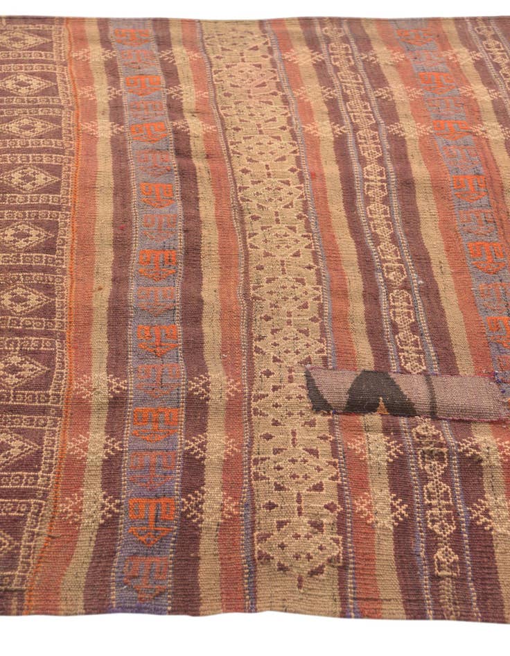 Detail image of 3' 7 x 10' 9  Hand Woven Kilim Fars Wool Runner Rug