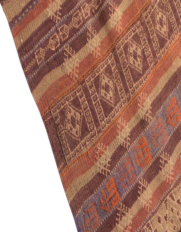 Detail image of 3' 7 x 10' 9  Hand Woven Kilim Fars Wool Runner Rug