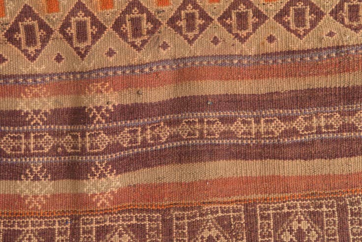 Detail image of 3' 7 x 10' 9 Hand Woven Kilim Fars Wool Runner Rug
