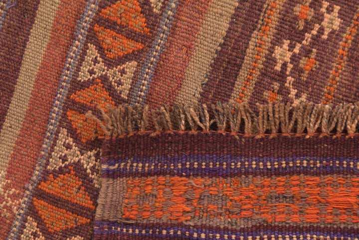 3' 7 x 10' 9 Hand Woven Kilim Fars Wool Runner Rug