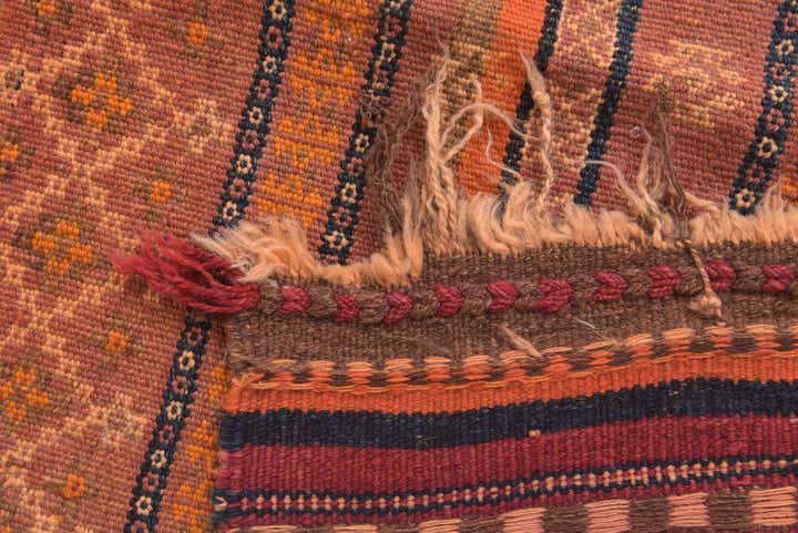 4' 6 x 13' Hand Woven Kilim Fars Wool Runner Rug