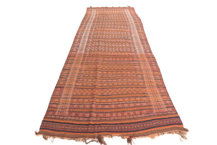 Detail image of 4' 6 x 13' Hand Woven Kilim Fars Wool Runner Rug