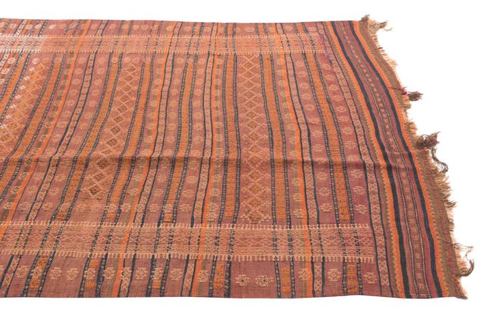 Detail image of 4' 6 x 13' Hand Woven Kilim Fars Wool Runner Rug