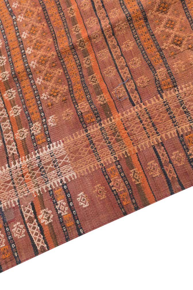 4' 6 x 13' Hand Woven Kilim Fars Wool Runner Rug